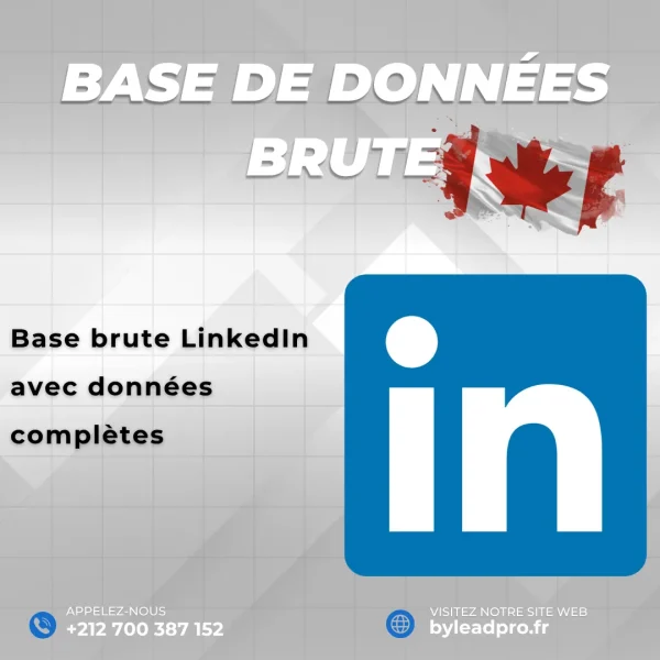 Base de données LinkedIn – Prospects BRUT Canada