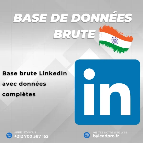 Base de données LinkedIn – Prospects BRUT Inde