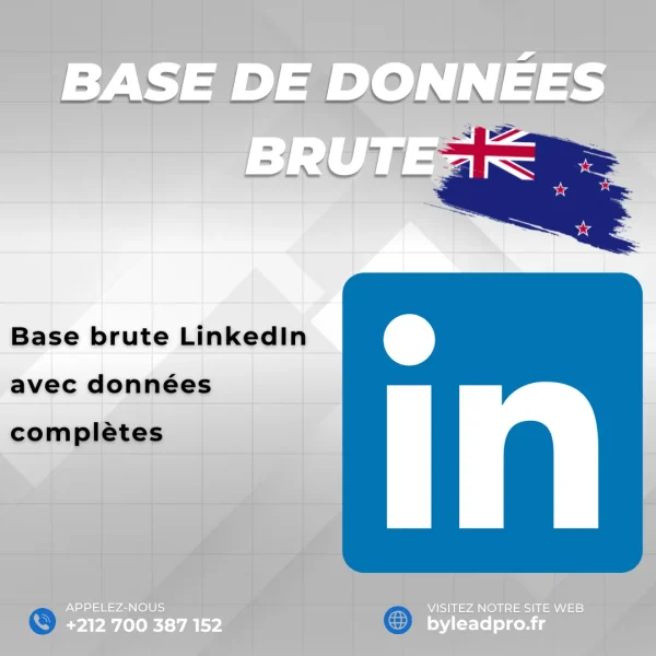 Base de données LinkedIn – Prospects BRUT Nouvelle-Zélande