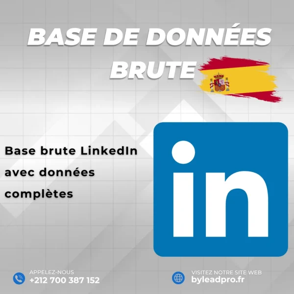 Base de données LinkedIn – Prospects BRUT Espagne