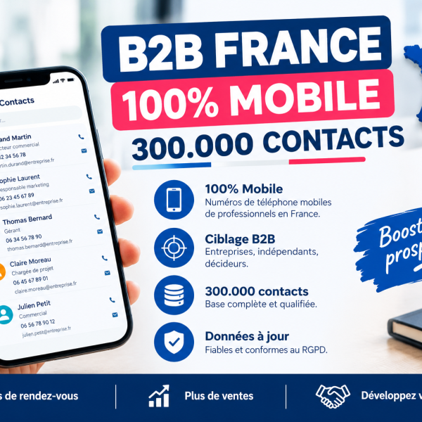 B2B FRANCE 100% MOBILE (300.000 CONTANCTS)